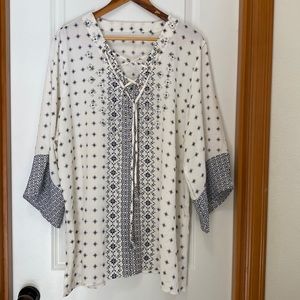 Woman’s Princess Cruises, swim coverup, size XXL, cream & blue